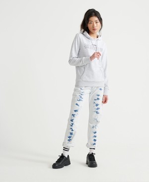 Superdry Japanese Characters Loopback Női Kapucnis Pulóver Fehér | GHQEM2834